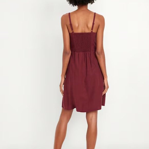 OLD NAVY - Fit & Flare Cami Mini Dress (sz M, burgundy) - Picture 9 of 10